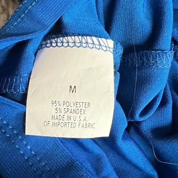 Travelsmith Blue Blue Ruffle Hem Knit Knotted Straps Maxi Dress Size M - Picture 5 of 11